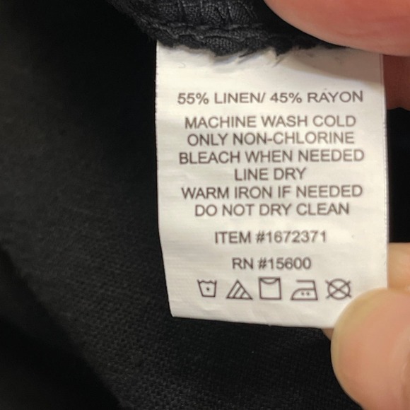 Briggs womens pull on wide leg pants sz X-Large black high rise linen blend - Picture 11 of 12